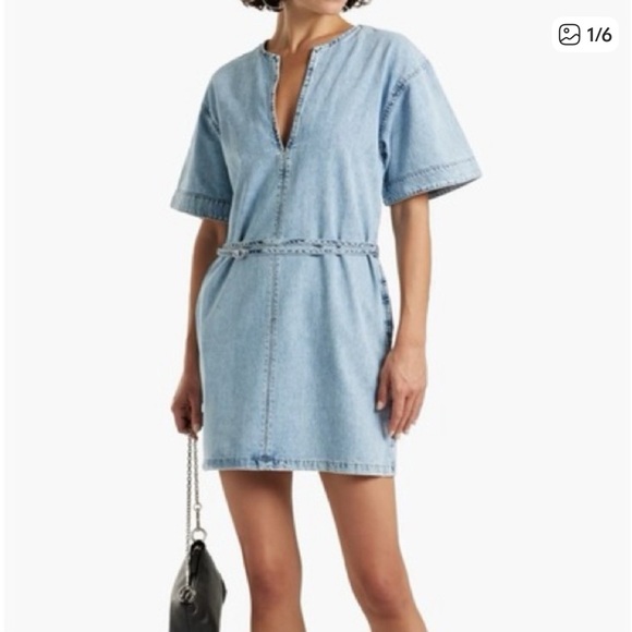 Frame Caftan Dress in Breezy - Picture 2 of 11